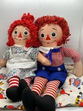 Vintage Knickerbocker Raggedy Ann and Andy Dolls